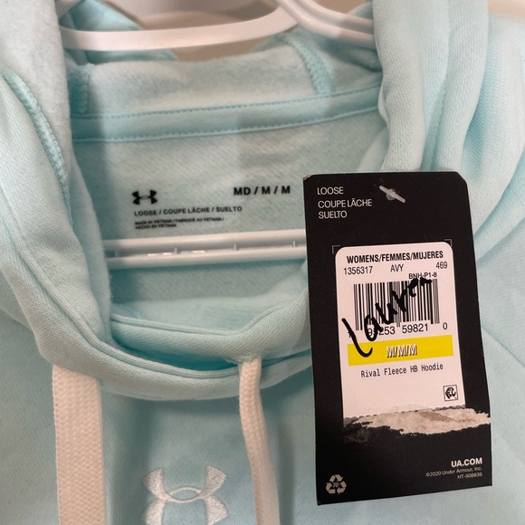 Sky Blue Under Armour Pullover Hoodie with Tags - Picture 3 of 3
